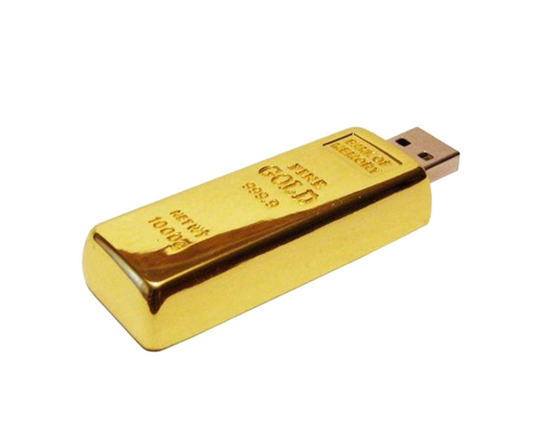 Флешка Металлическая Золотой слиток "Gold Bar" R352 золотой 64 Гб
