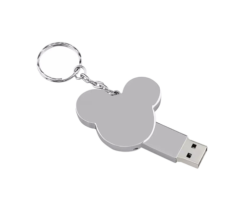 Флешка Металлическая Микки Маус "Mickey Mouse" R435 серебряный 2 Гб