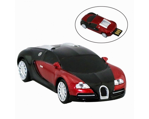 Флешка Металлическая Автомобиль Бугатти "Bugatti Veyron" R130 красная 512 Гб