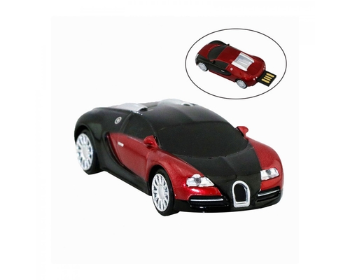 Флешка Металлическая Автомобиль Бугатти "Bugatti Veyron" R130 черная 4 Гб