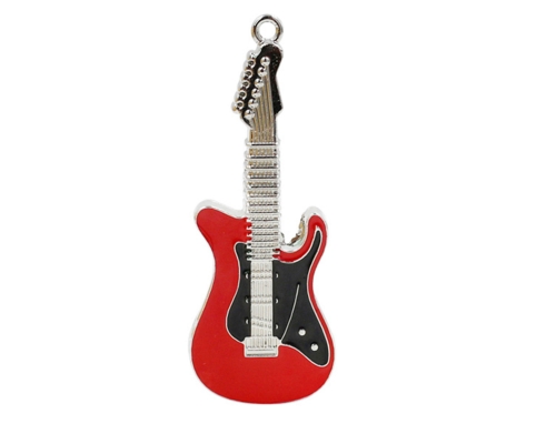 Флешка Металлическая Гитара "Guitar" R153 красный 16 Гб