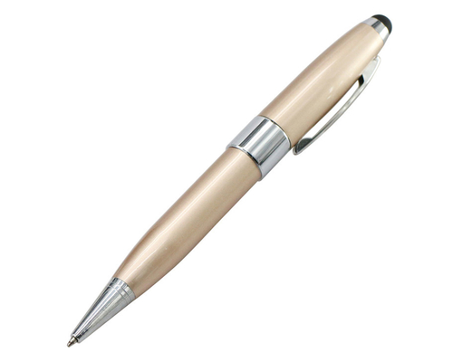 Флешка Металлическая Ручка Стилус OTG "Pen Stylus" R266 золотистый 64 Гб