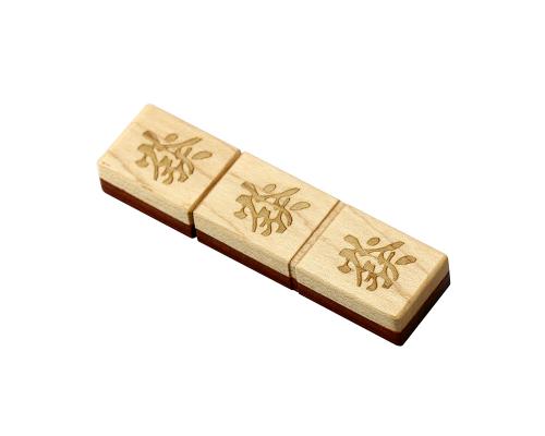 Флешка Деревянная Маджонг "Mahjong Wood" F43 белая 2 Гб
