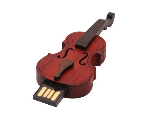 Флешка Деревянная Скрипка "Violin Cello" F3 коричневая 32 Гб