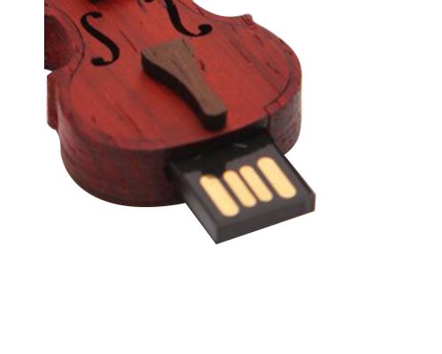 Флешка Деревянная Скрипка "Violin Cello" F3 коричневая 8 Гб