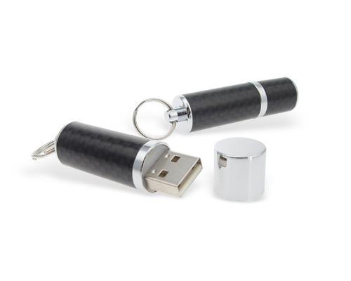 Флешка Карбоновый брелок "Keychain Carbon" L32 черная 16 Гб