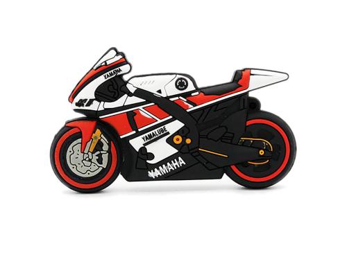 Флешка Резиновая Мотоцикл Yamaha "Motorcycle" Q96 красный 4 Гб
