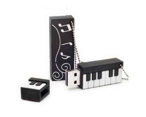 Флешка Пластиковая Пианино "Piano" S11 черно-белое 64 Гб