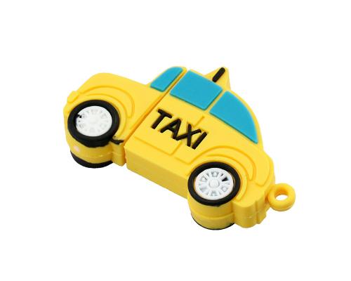 Флешка Резиновая Такси "Taxi" Q270 желтая 8 Гб
