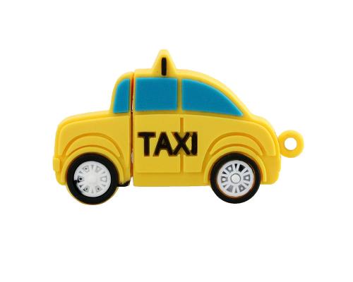 Флешка Резиновая Такси "Taxi" Q270 желтая 16 Гб
