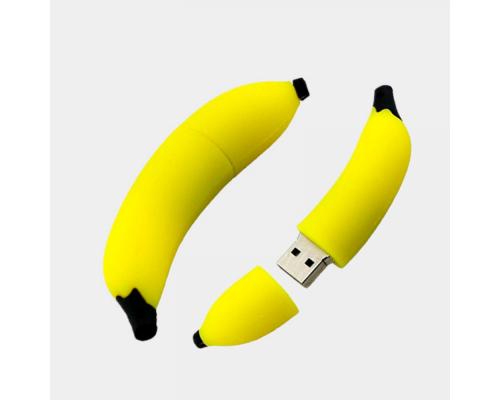 Флешка Резиновая Банан "Banana" Q103 желтый 2 Гб