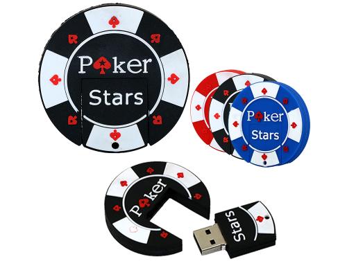 Флешка Резиновая Покерная Фишка "Poker Stars" Q53