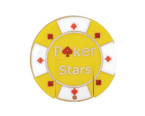 Флешка Резиновая Фишка "Poker Stars" Q53 желтый 8 Гб