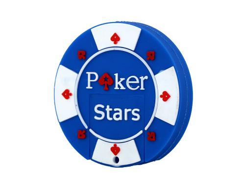 Флешка Резиновая Фишка "Poker Stars" Q53 синяя 8 Гб