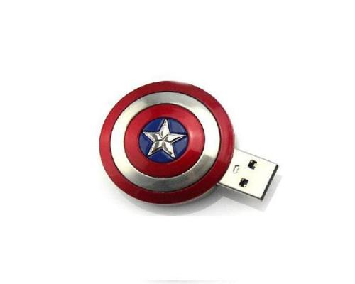 Флешка Металлическая Щит Капитан Америка "Captain America Shield" R189