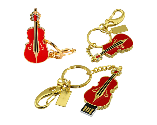 Флешка Металлическая Скрипка "Violin Key" R4 красный 256 Гб
