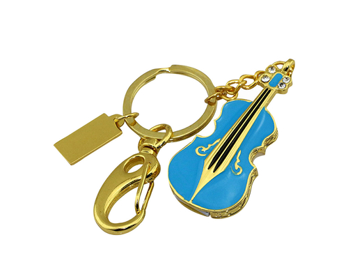Флешка Металлическая Скрипка "Violin Key" R4 синый 1 Гб
