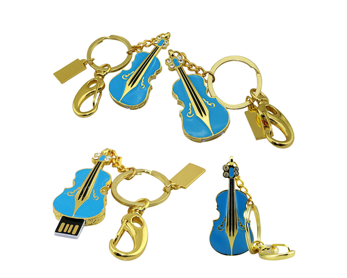 Флешка Металлическая Скрипка "Violin Key" R4 синый 16 Гб