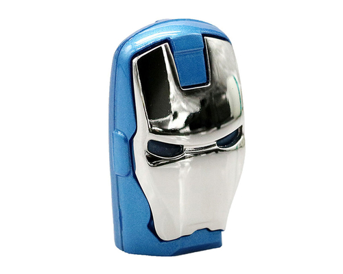 Флешка Металлическая Маска Железный человек "Iron Man Arctic Armor" R7 синяя 2 Гб
