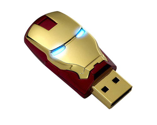 Флешка Металлическая Железный человек "Iron Man MARK III" R7 золотая/красная 1 Гб