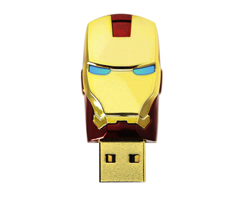 Флешка Металлическая Железный человек "Iron Man MARK III" R7 золотая/красная 512 Гб
