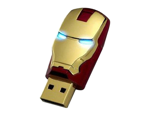 Флешка Металлическая Железный человек "Iron Man MARK III" R7 золотая/красная 64 Гб