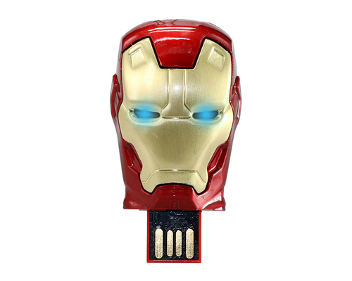 Флешка Металлическая Железный человек "Iron Man MARK IV" R7 золотая/красная 8 Гб