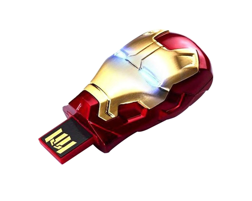 Флешка Металлическая Железный человек "Iron Man MARK IV" R7 золотая/красная 64 Гб