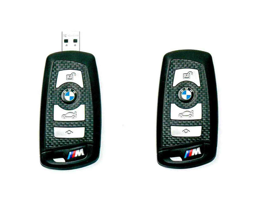 Флешка Карбоновая Автомобильный ключ БМВ "BMW M Car Key" L10 черный 64 Гб