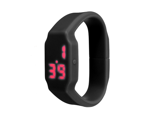 Флешка Силиконовая Наручные Часы "Wrist Watch" V122 черный 512 Гб