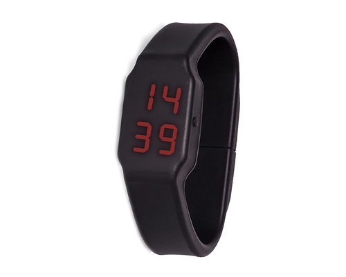 Флешка Силиконовая Наручные Часы "Wrist Watch" V122 черный 16 Гб