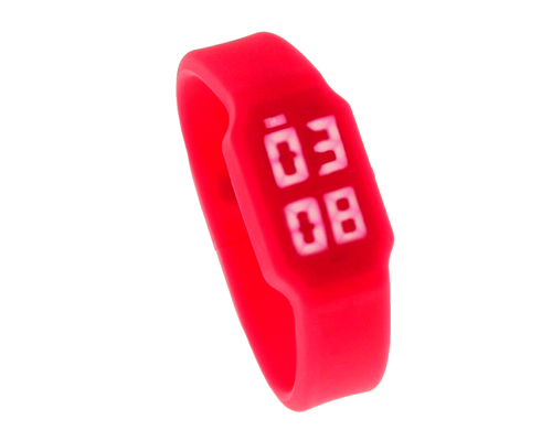 Флешка Силиконовая Наручные Часы "Wrist Watch" V122 красный 4 Гб