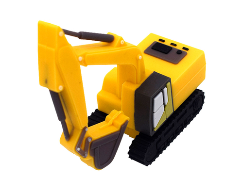 Флешка Резиновая Экскаватор "Excavator" Q133 желтый 256 Гб