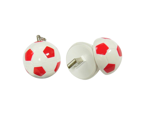 Флешка Пластиковая Футбольный Мяч "Soccer Ball" S140 белый / красный 1 Гб