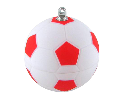 Флешка Пластиковая Футбольный Мяч "Soccer Ball" S140 белый / красный матовый 32 Гб