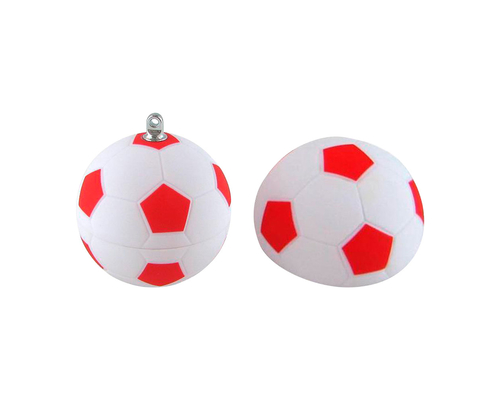 Флешка Пластиковая Футбольный Мяч "Soccer Ball" S140 белый / красный матовый 8 Гб