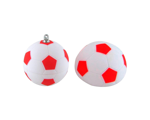 Флешка Пластиковая Футбольный Мяч "Soccer Ball" S140 белый / красный матовый  2 Гб