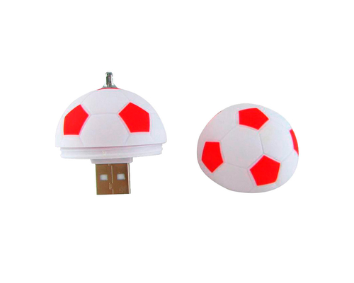 Флешка Пластиковая Футбольный Мяч "Soccer Ball" S140 белый / красный матовый 512 Гб