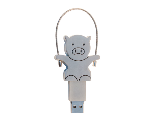 Флешка Металлическая Свинка Вуди "Woody Pig" R158 мальчик серебряный 16 Гб