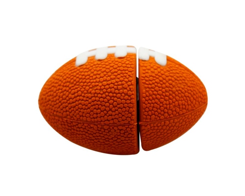 Флешка Резиновая Мяч Регби "Rugby Ball" Q164 оранжевый 64 Гб