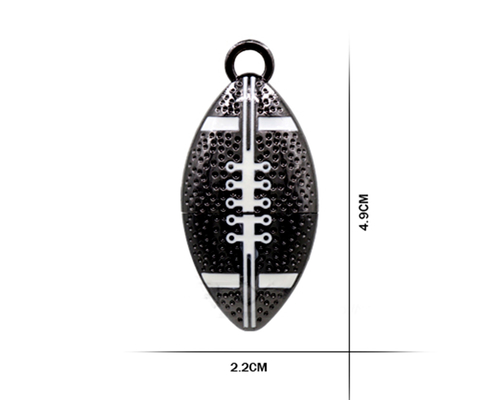 Флешка Металлическая Мяч Регби "Rugby Ball" R166 черный 2 Гб