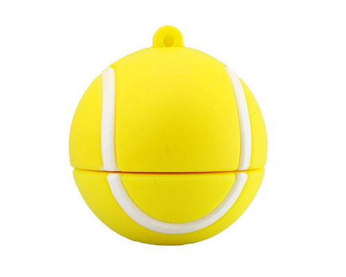 Флешка Резиновая Теннисный Мяч "Tennis Ball" Q167 желтый 32 Гб