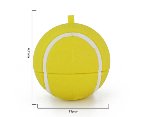 Флешка Резиновая Теннисный Мяч "Tennis Ball" Q167 желтый 1 Гб
