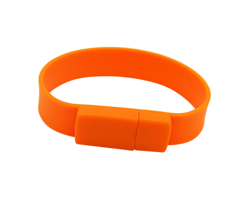 Флешка Силиконовый Браслет "Bracelet Splice" V170 оранжевый 256 Гб
