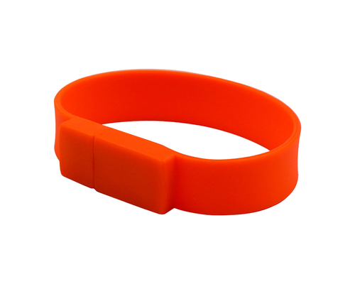 Флешка Силиконовый Браслет "Bracelet Splice" V170 оранжевый 16 Гб