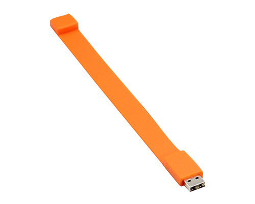 Флешка Силиконовый Браслет "Bracelet Splice" V170 оранжевый 64 Гб