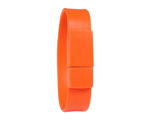 Флешка Силиконовый Браслет "Bracelet Splice" V170 оранжевый 4 Гб