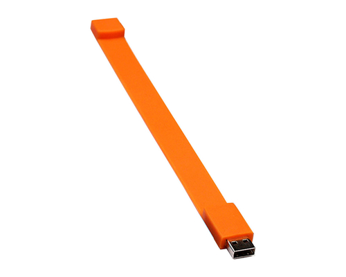 Флешка Силиконовый Браслет "Bracelet Splice" V170 оранжевый 64 Гб