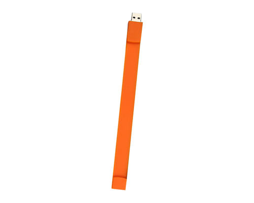 Флешка Силиконовый Браслет "Bracelet Splice" V170 оранжевый 256 Гб