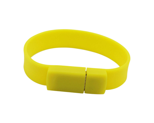 Флешка Силиконовый Браслет "Bracelet Splice" V170 желтый 128 Гб